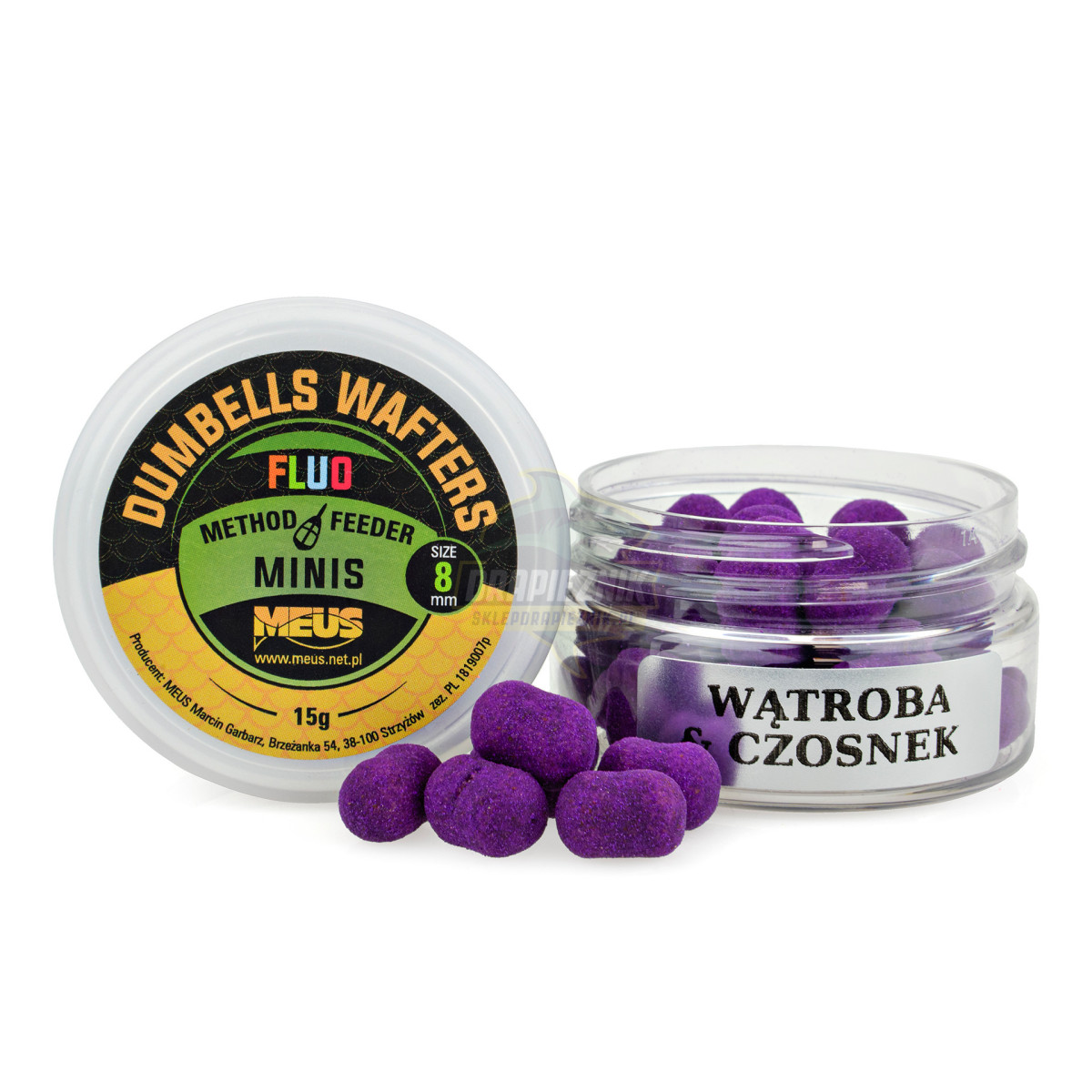 MDWWCZ Waftersy MEUS Dumbells Wafters Fluo Minis 8mm - Wątroba & Czosnek