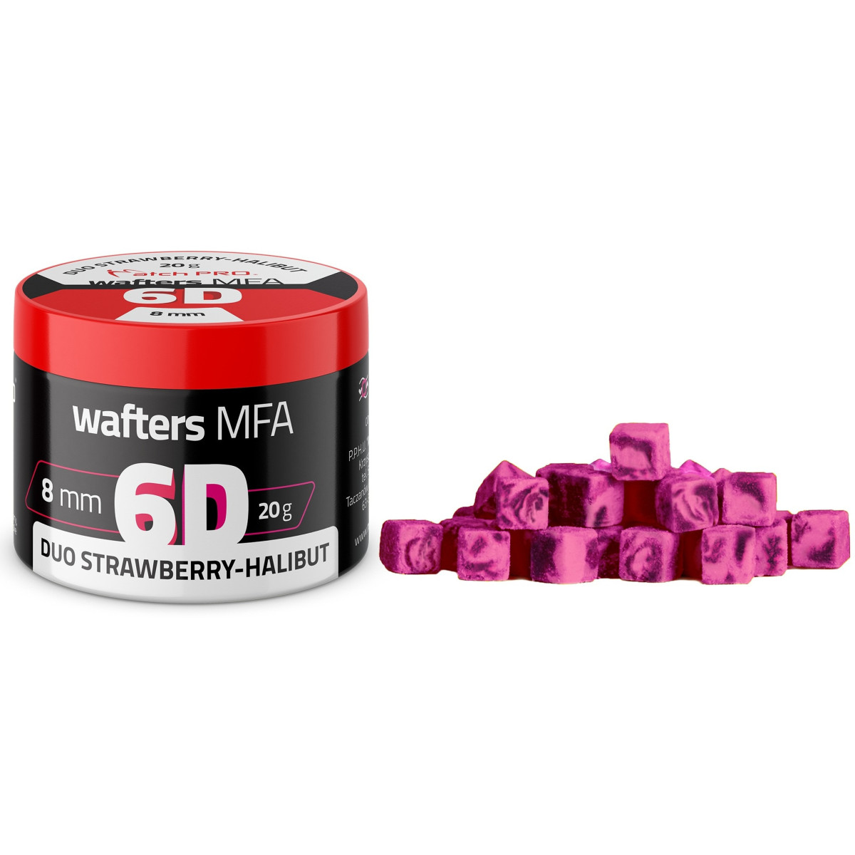 978804 Przynęty MatchPro 6D MFA Wafters 8x8mm - DUO STRAWBERRY-HALIBUT