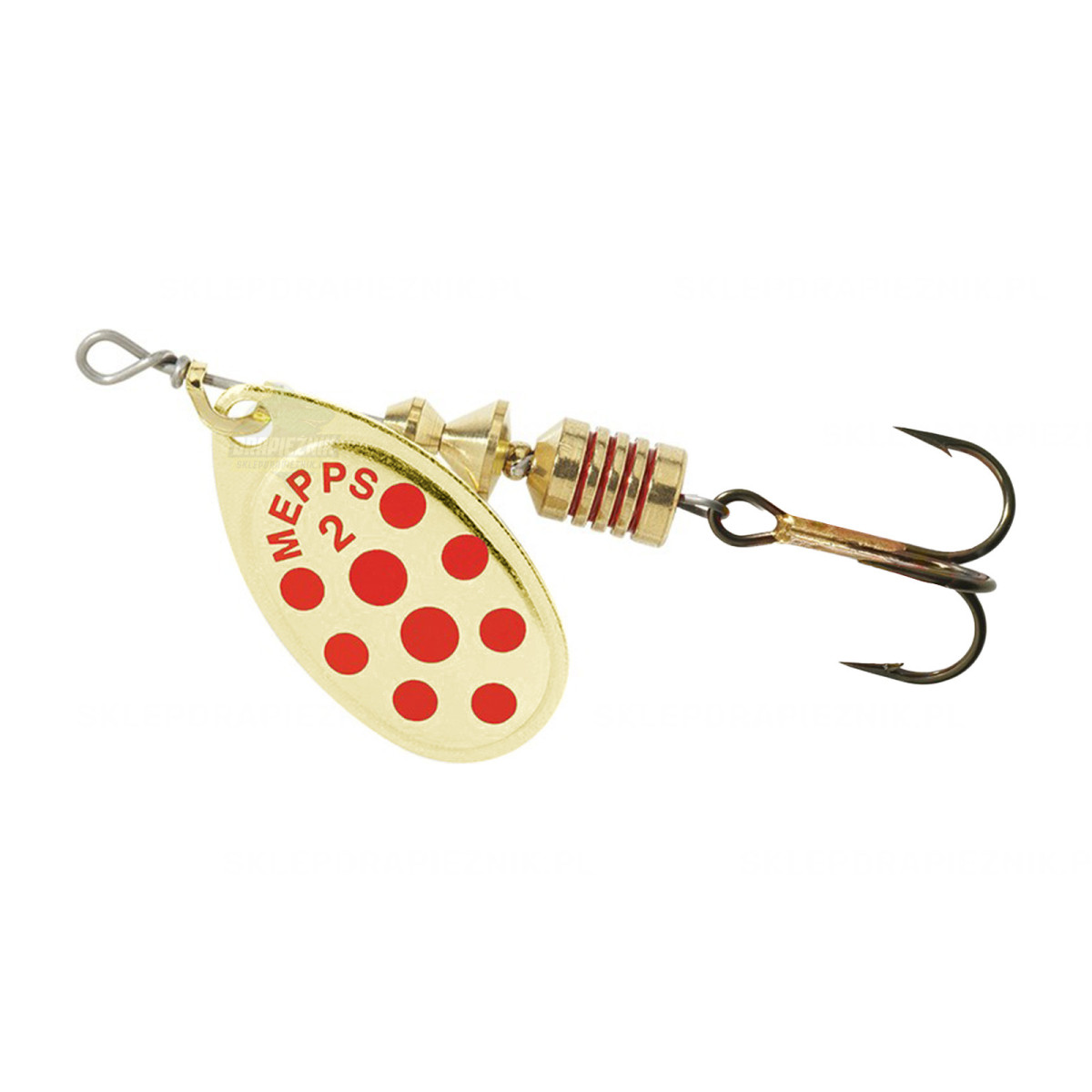 Obrotówka Mepps Aglia Decorees 2 Złota / Czerwone kropki