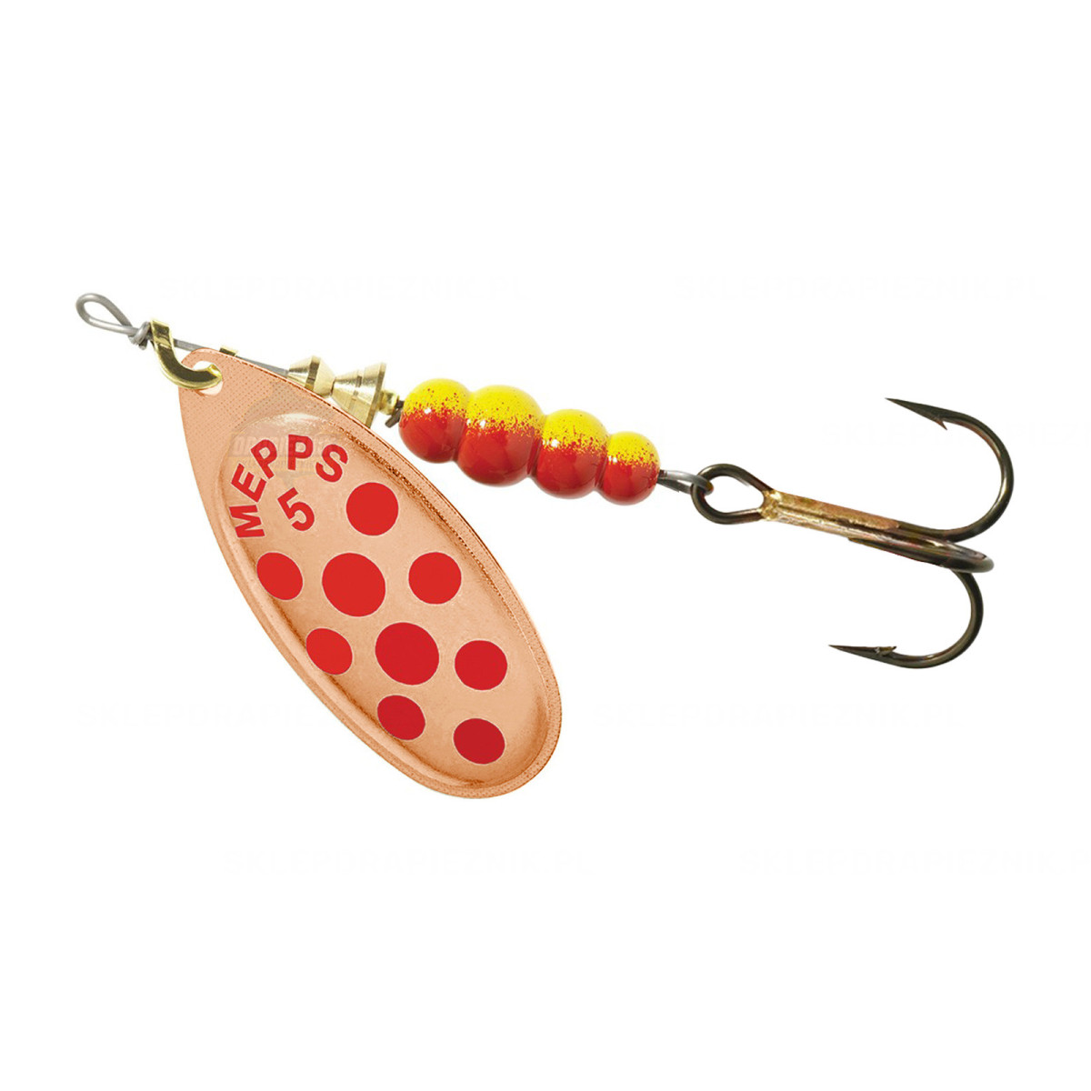 Obrotówka Mepps Aglia Decorees 5 Miedź / Czerwone kropki