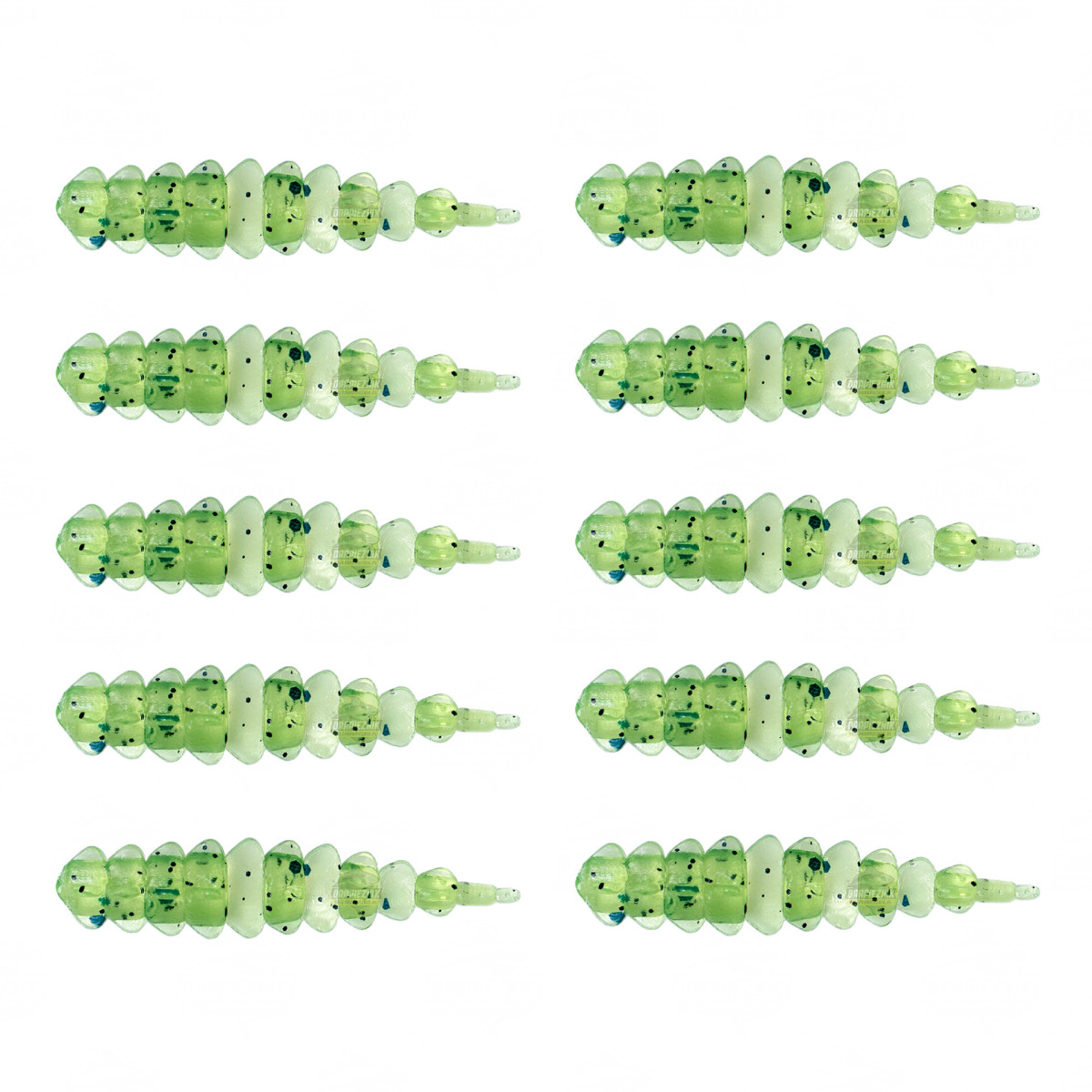 Gumy Fishchaser Drago Worm 4.0cm - CHRP // Chartreuse & Pepper