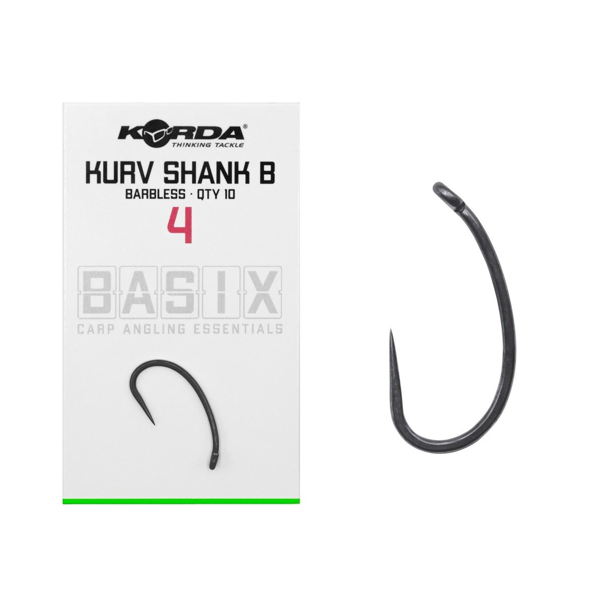 Haczyki Korda Basix Kurv Shank B Barbless - roz. 4