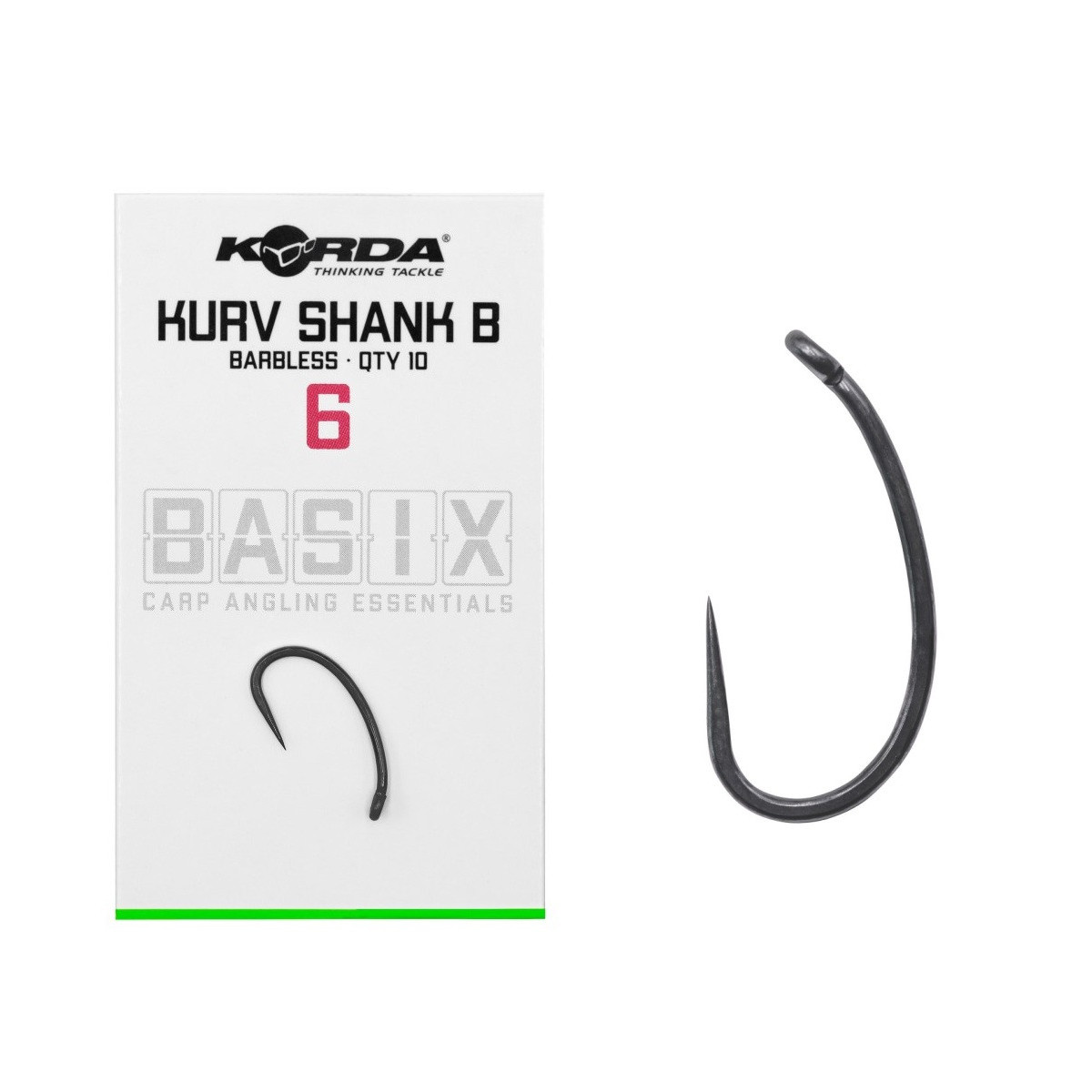 Haczyki Korda Basix Kurv Shank B Barbless - roz. 6