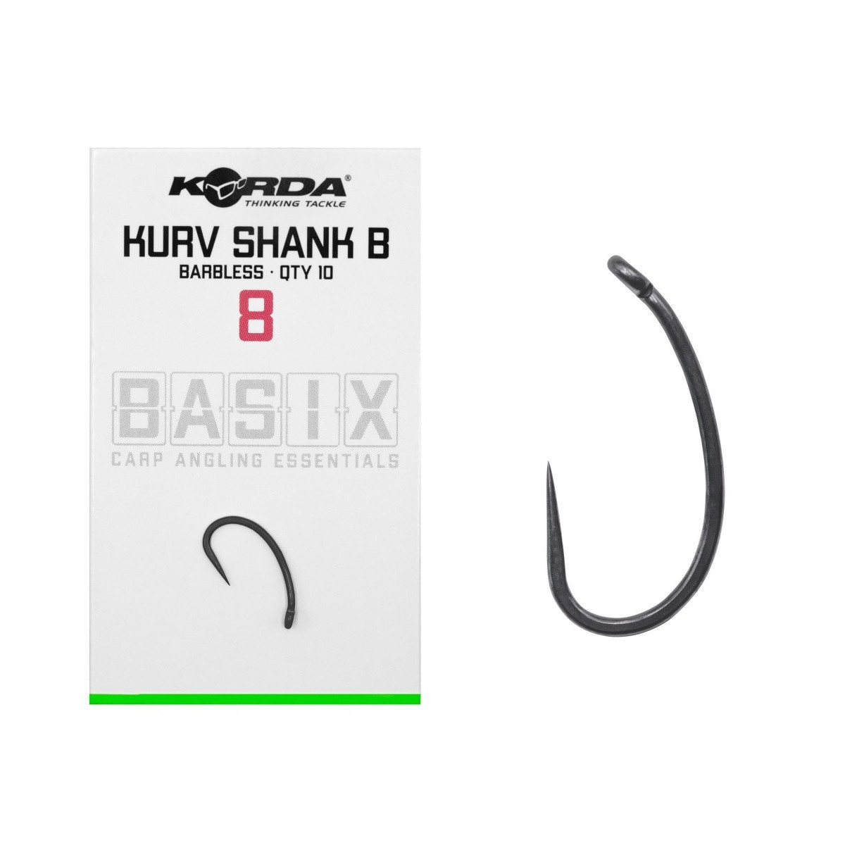 Haczyki Korda Basix Kurv Shank B Barbless - roz. 8