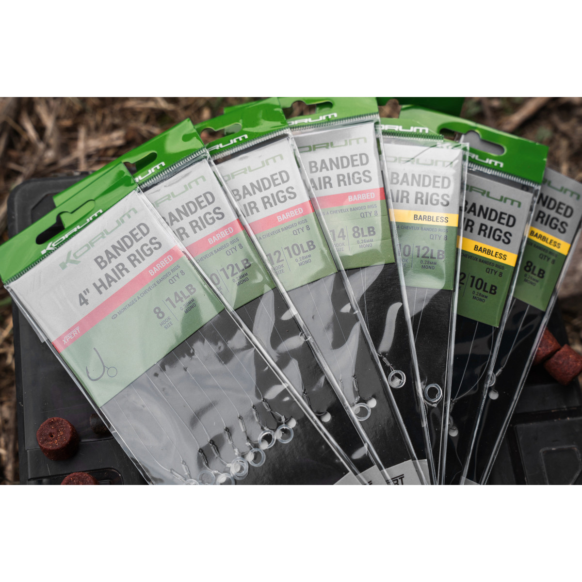 Korum Banded Hair Rigs Big Fish BARBED 10cm