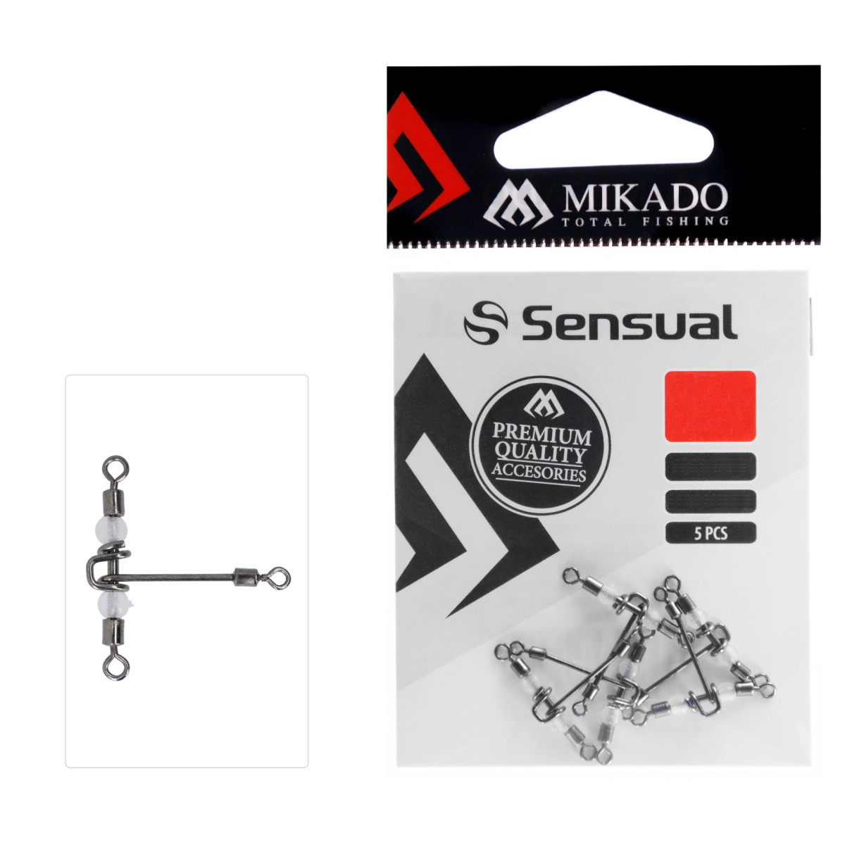 Krętlik potrójny rolkowy z koralikami typu T