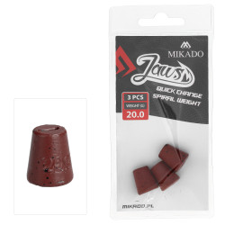 OMGJQ-20-W Obciążenie do wkrętów Mikado Jaws Quick Change Spiral 3szt. - 20g