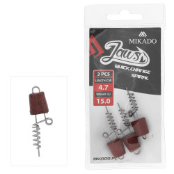 Wkręty do przynęt Mikado Jaws Quick Change Spiral 3szt. - 4.7cm / 15g