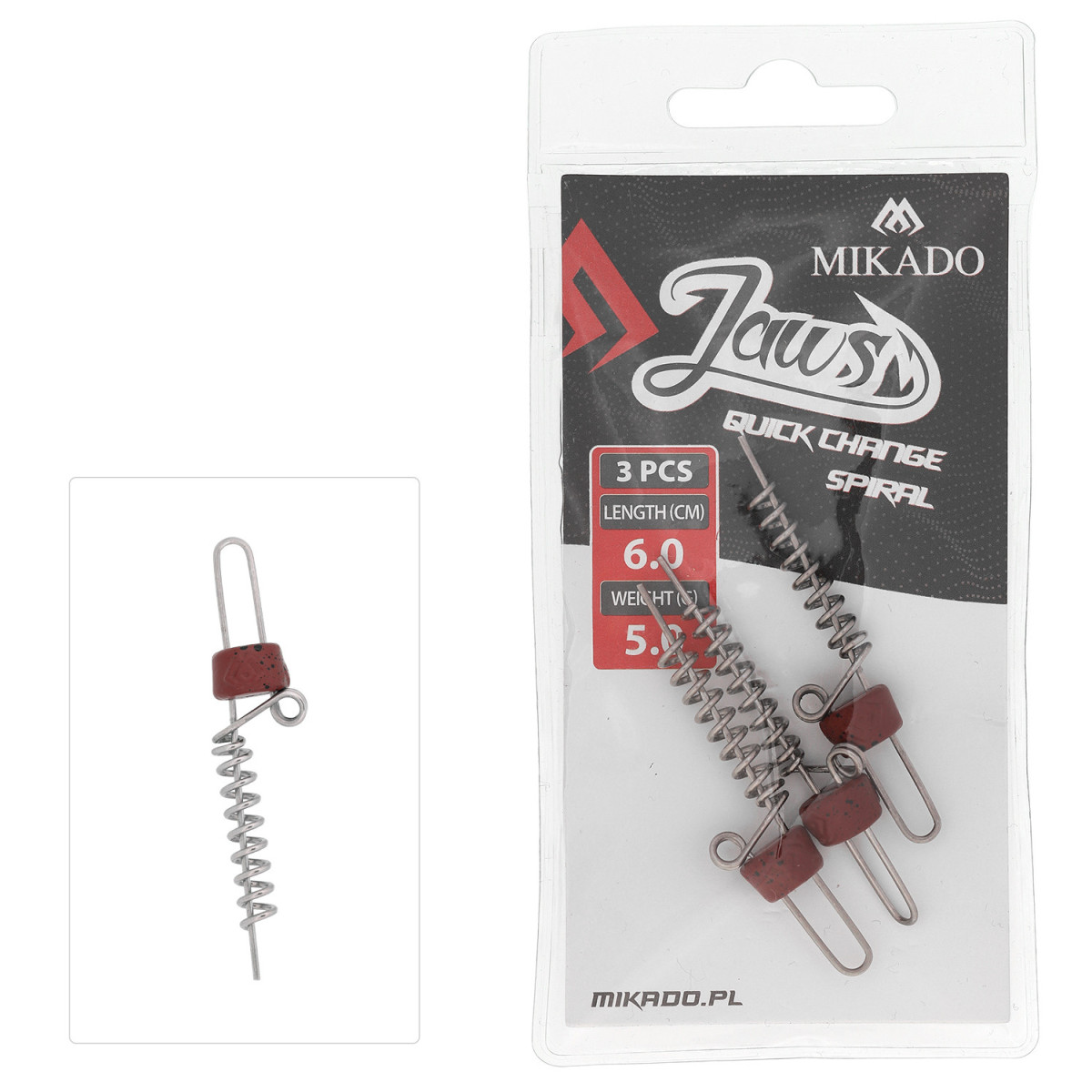 Wkręty do przynęt Mikado Jaws Quick Change Spiral 3szt. - 6.0cm / 5g