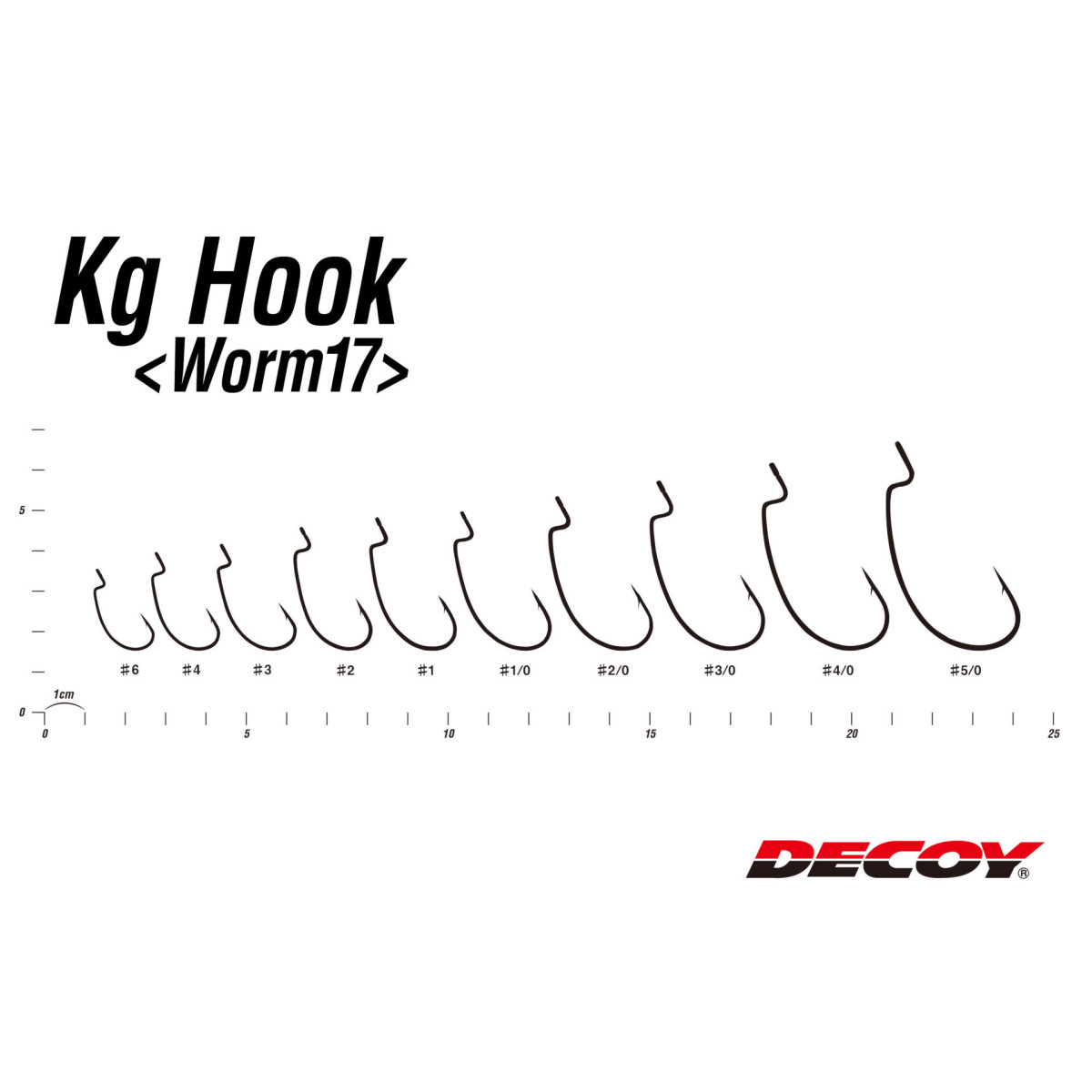 Haczyki Decoy Worm17 KG Hook offset - tabela rozmiarów