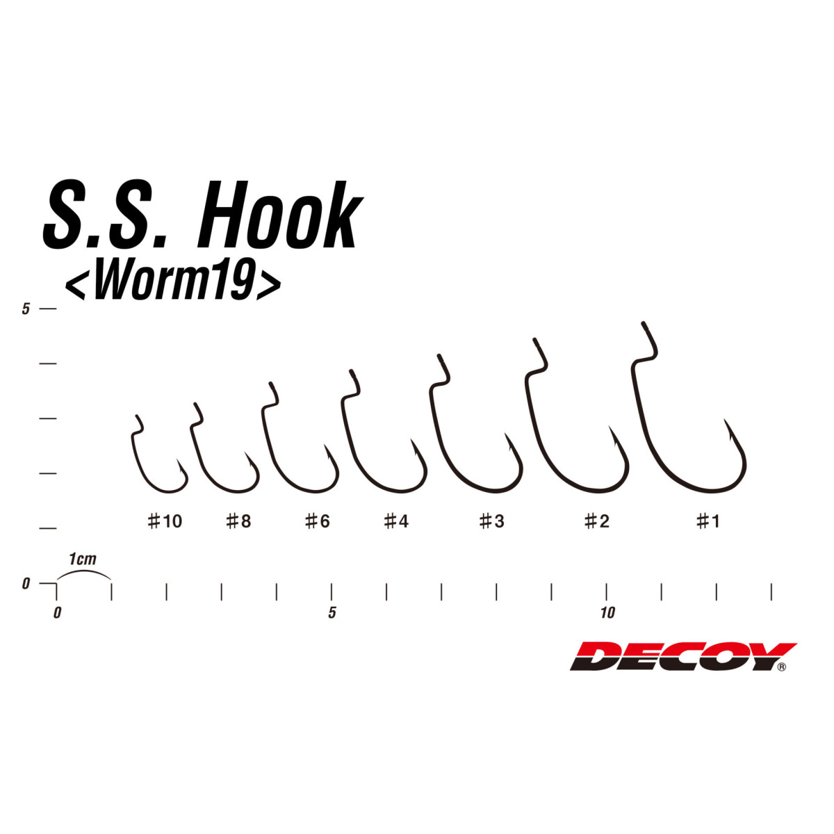 Haczyki Decoy Worm19 SS Hook offset - tabela rozmiarów