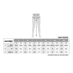 Spodnie Matrix LW Cargo Trousers - tabela rozmiarów