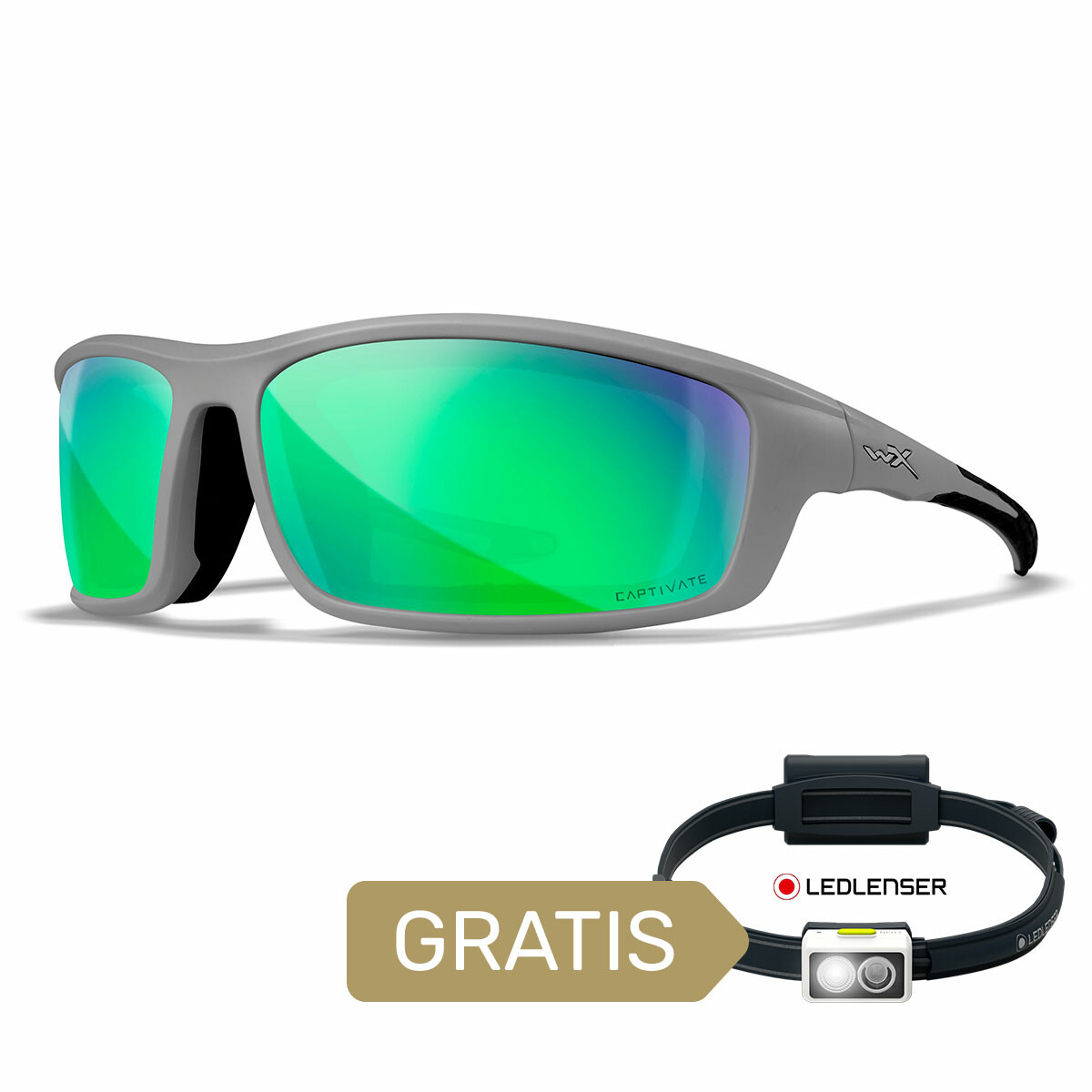 CCGRD07 Okulary Wiley X Captivate - GRID Polaraized Green Mirror