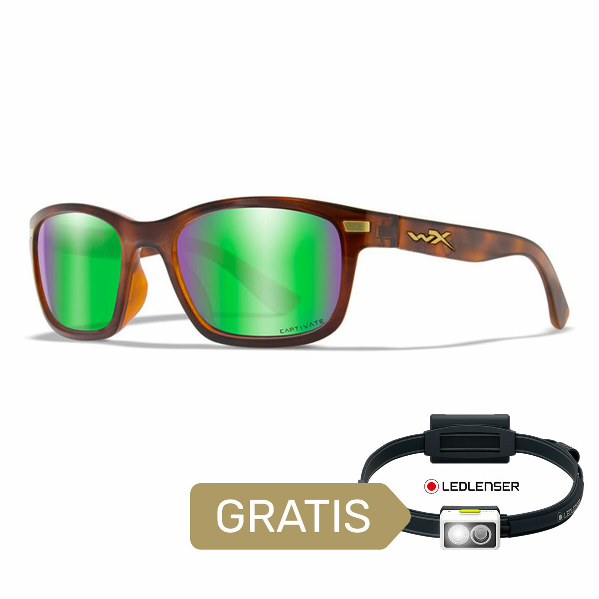 Okulary Wiley X Captivate - HELIX Polaraized Green Mirror