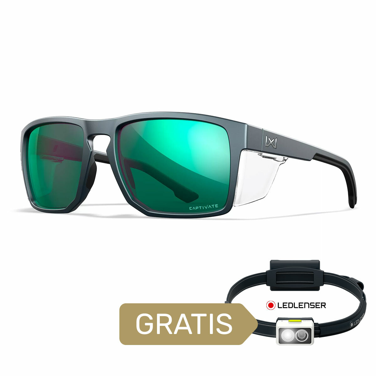 Okulary Wiley X Captivate - FOUNDER Polaraized Green Mirror AC6FND07