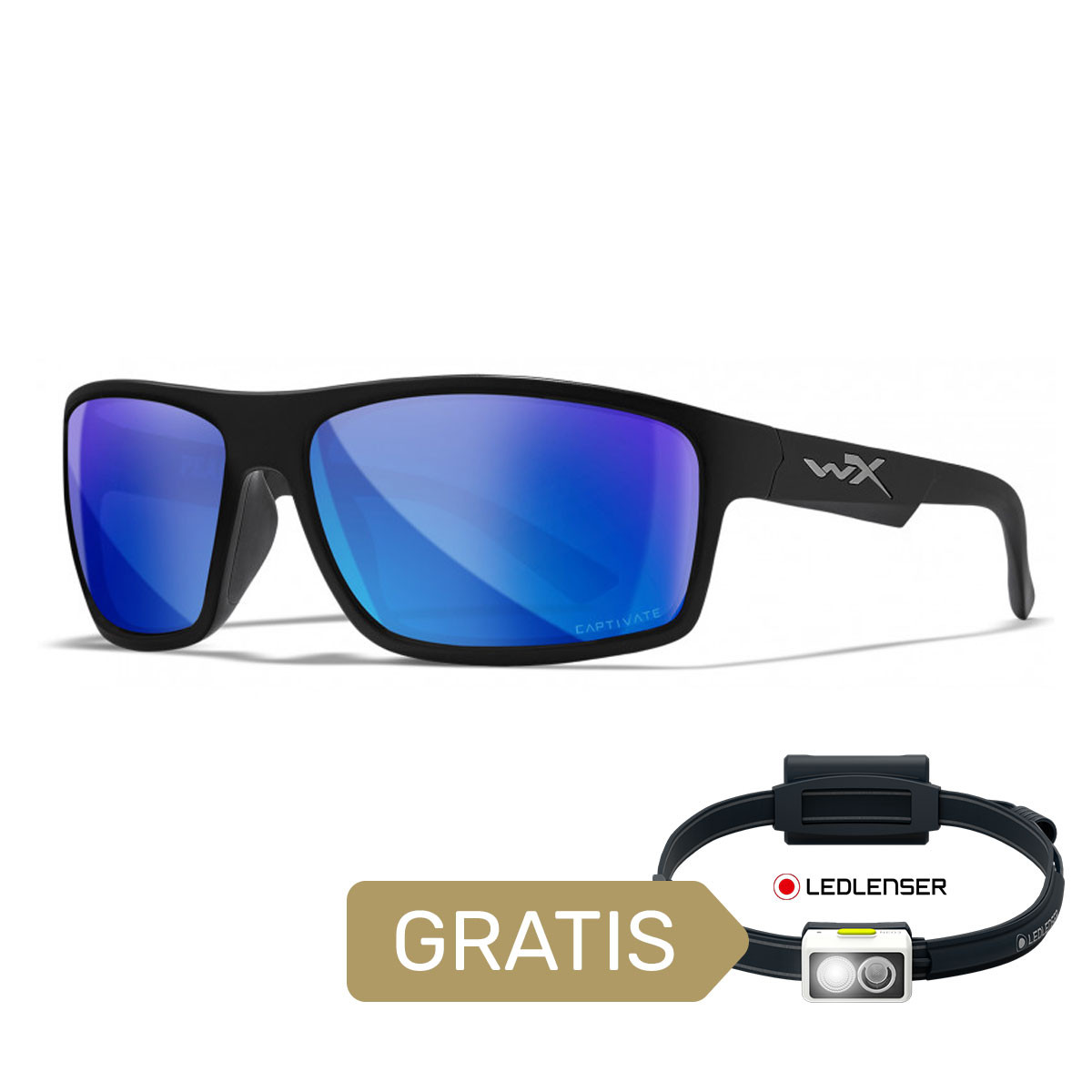 Okulary Wiley X Captivate - PEAK XL Polaraized Blue Mirror