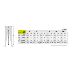 Spodnie Matrix Black Joggers - tabela rozmiarów