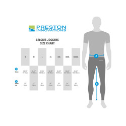 Spodnie Preston Celcius Joggers - tabela rozmiarów