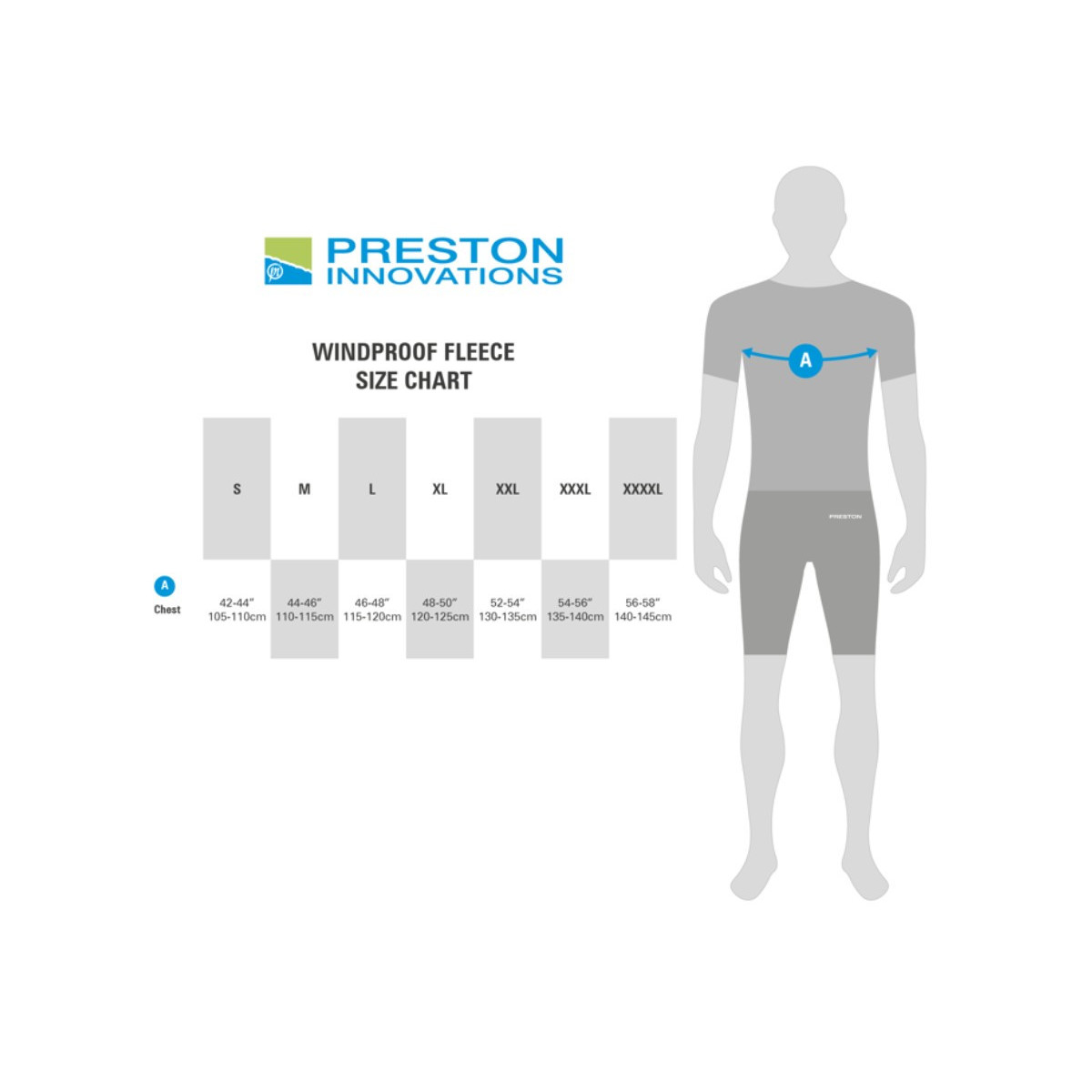Kurtka Preston Windproof Fleece Jacket - tabela rozmiarów