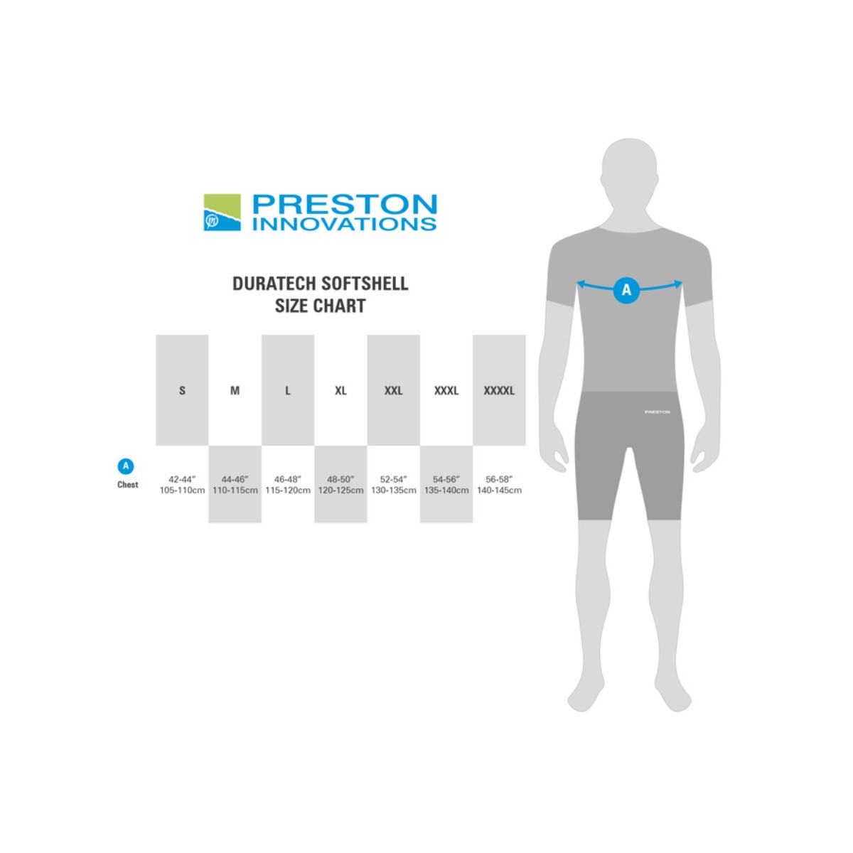 Kurtka Preston DuraTECH Softshell - tabela rozmiarów