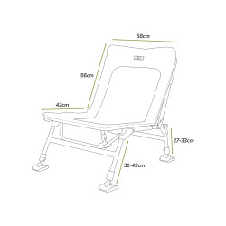 Krzesło Korum Supa Lite Stretch Wide K0300053 - wymiary