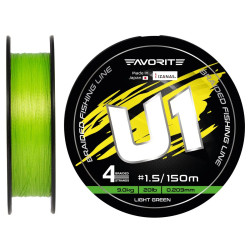 16931159 Plecionka Favorite U1 PE 4x 150m LIGHT GREEN - 1.5 / 0.209mm