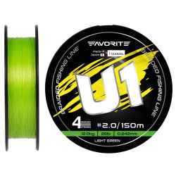 16931168 Plecionka Favorite U1 PE 4x 150m LIGHT GREEN - 2.0 / 0.242mm