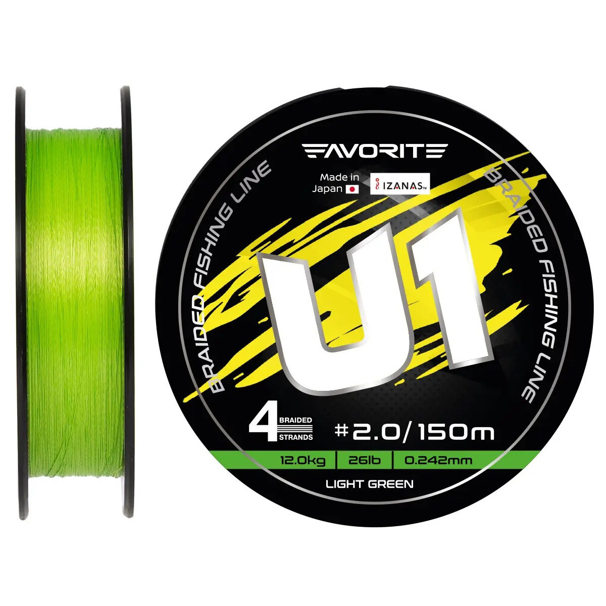 16931168 Plecionka Favorite U1 PE 4x 150m LIGHT GREEN - 2.0 / 0.242mm
