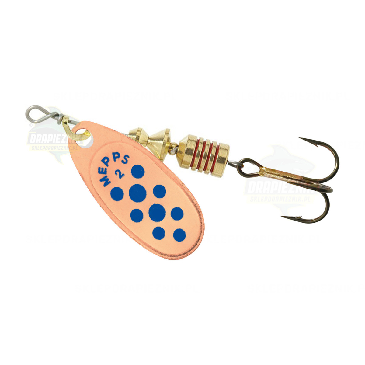 Mepps-Comet2Mn Obrotówka Mepps Comet 2 Miedź / Niebieskie kropki