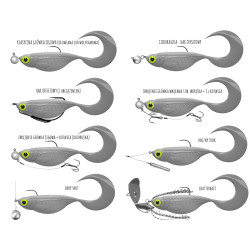 LB-ETT7-001 Libra Lures Embrion Twist Tail 7'' 18cm 1szt. - 001 / WHITE