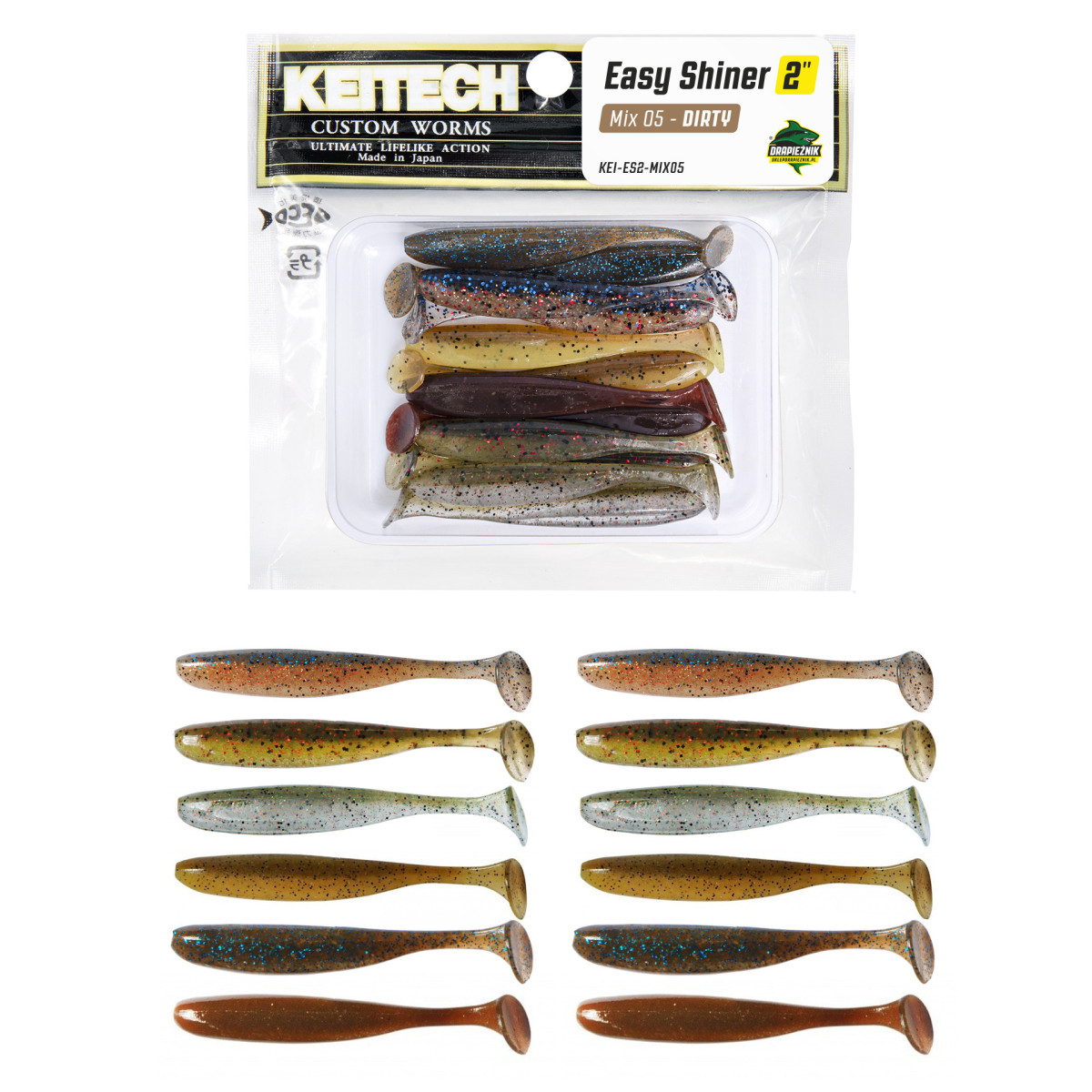 Zestaw gum Keitech Easy Shiner 2'' 5.1cm - MIX 05 - DIRTY