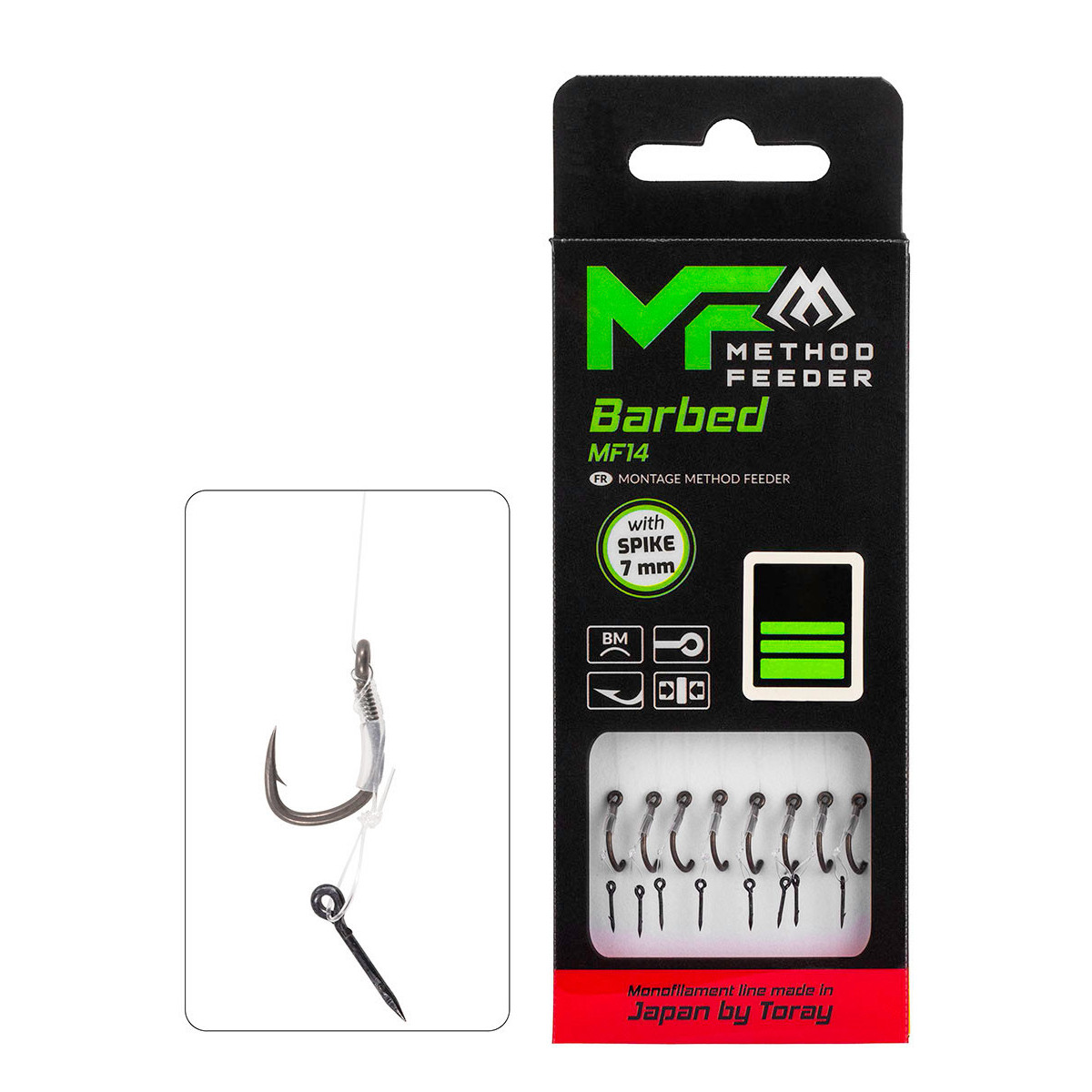 Przypony Mikado Method Feeder MF14B Barbed / ŻYŁKA / IGŁA