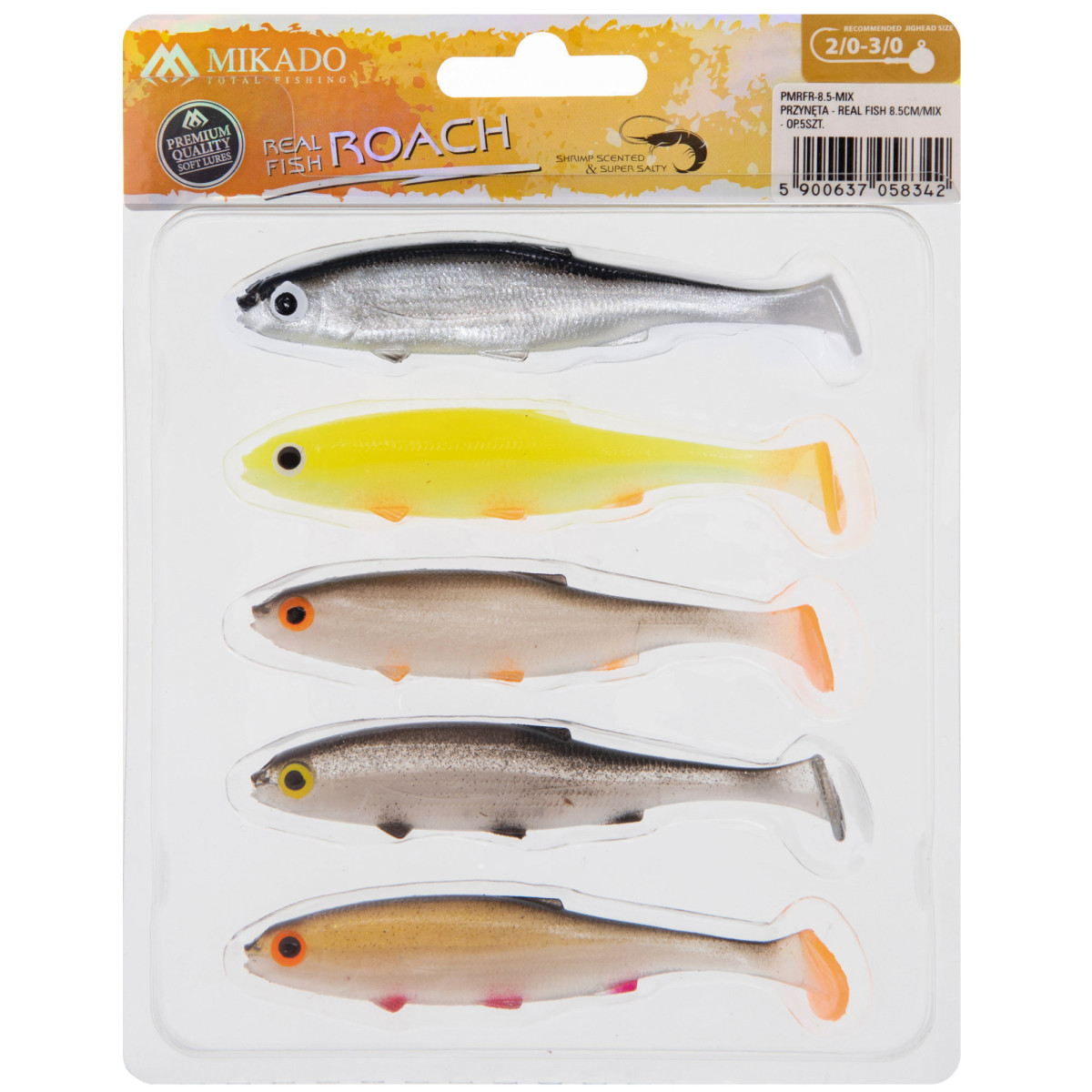 PMRFR-8.5-MIX Zestaw gum Mikado Real Fish Roach 8.5cm - MIX