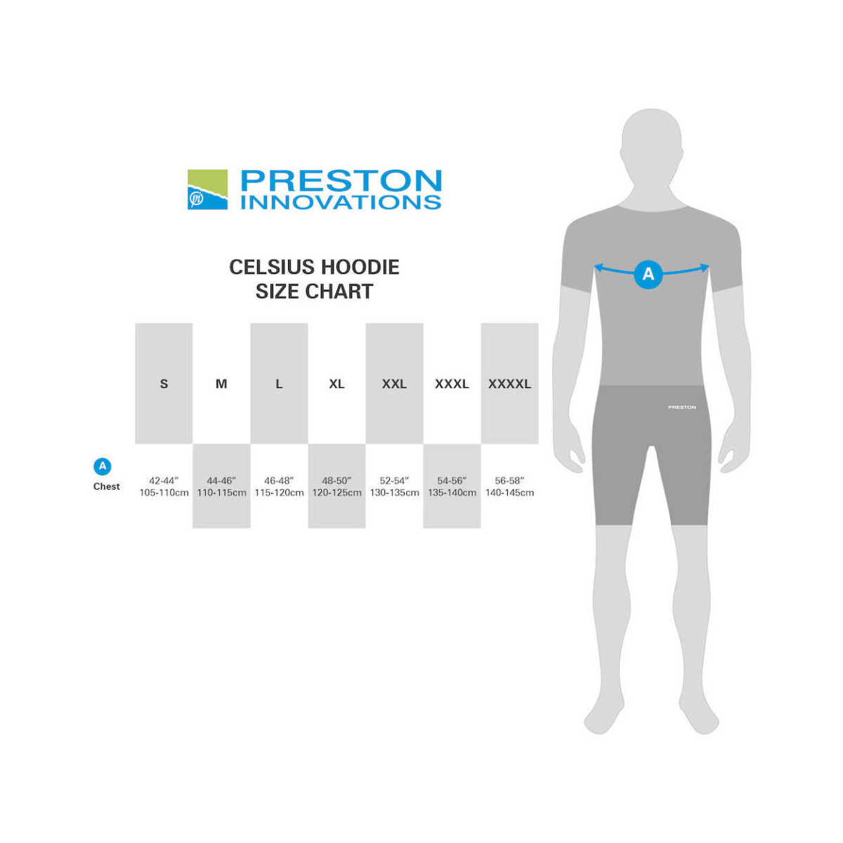 Bluza Preston Celcius Hoodie 2025 - tabela rozmiarów