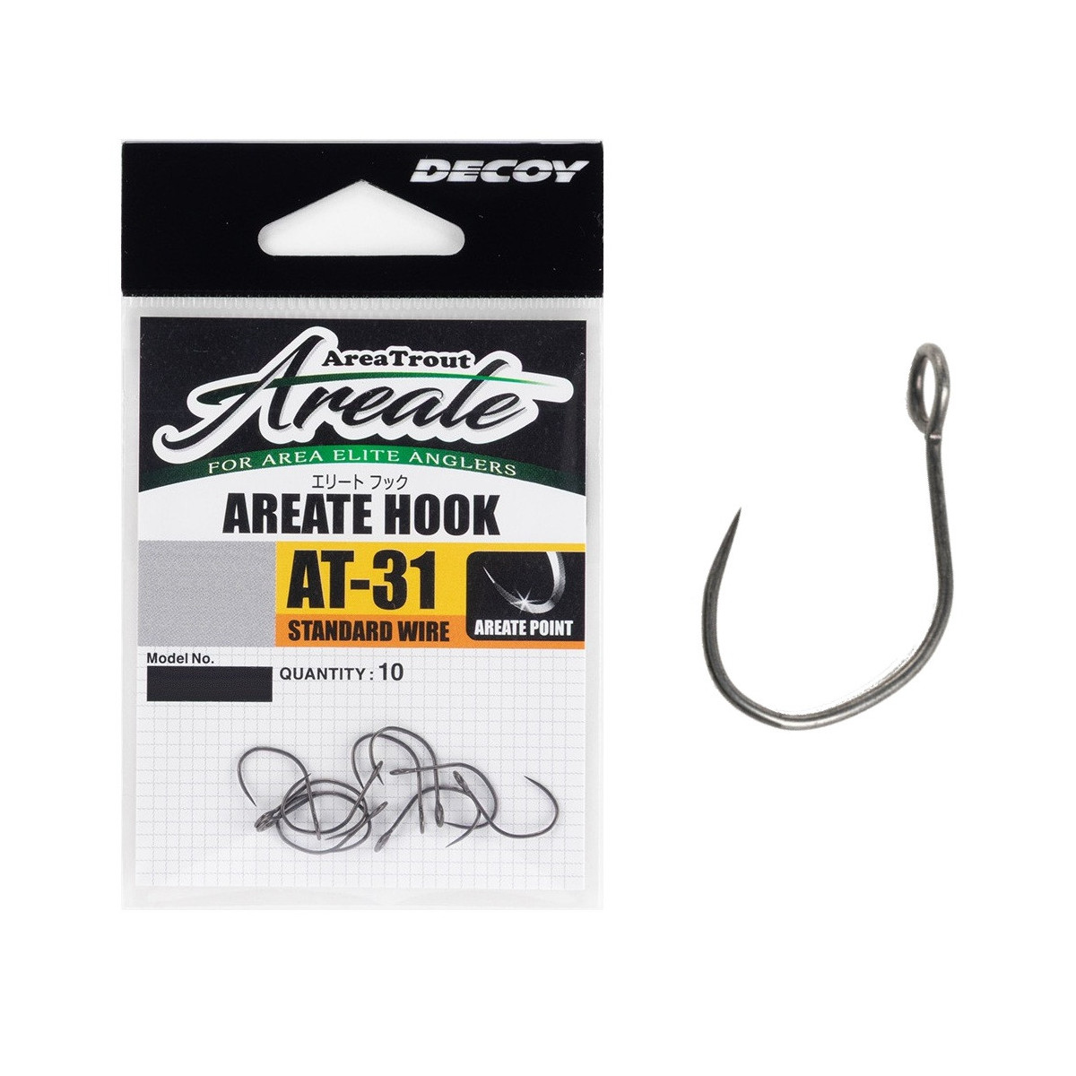 Haczyki Decoy AT-31 AREATE Hook Standard Wire
