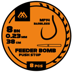 Przypony Mikado Feeder Bomb Push Stop MF14 BEZ ZADZIORA / ŻYŁKA / STOPER