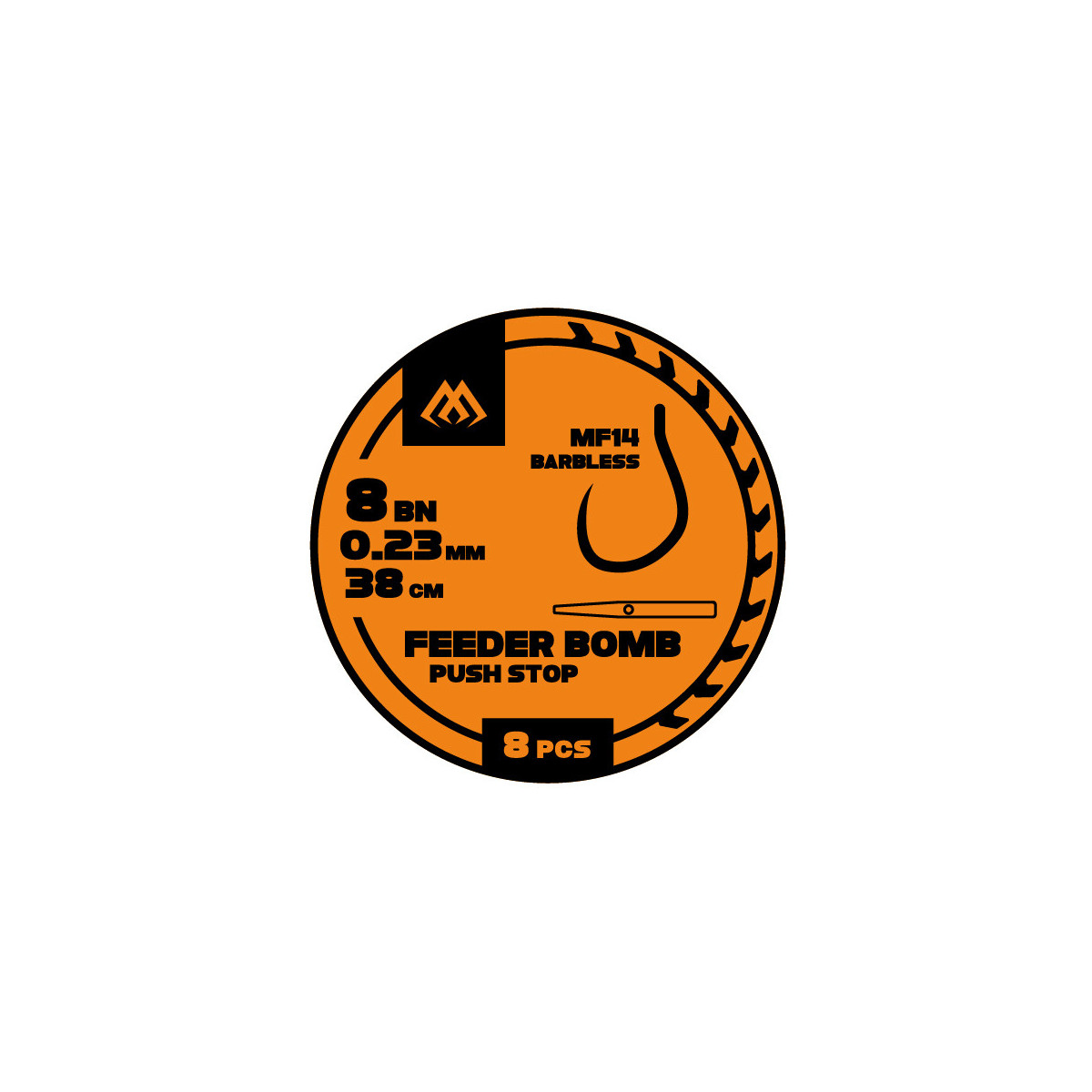 Przypony Mikado Feeder Bomb Push Stop MF14 BEZ ZADZIORA / ŻYŁKA / STOPER