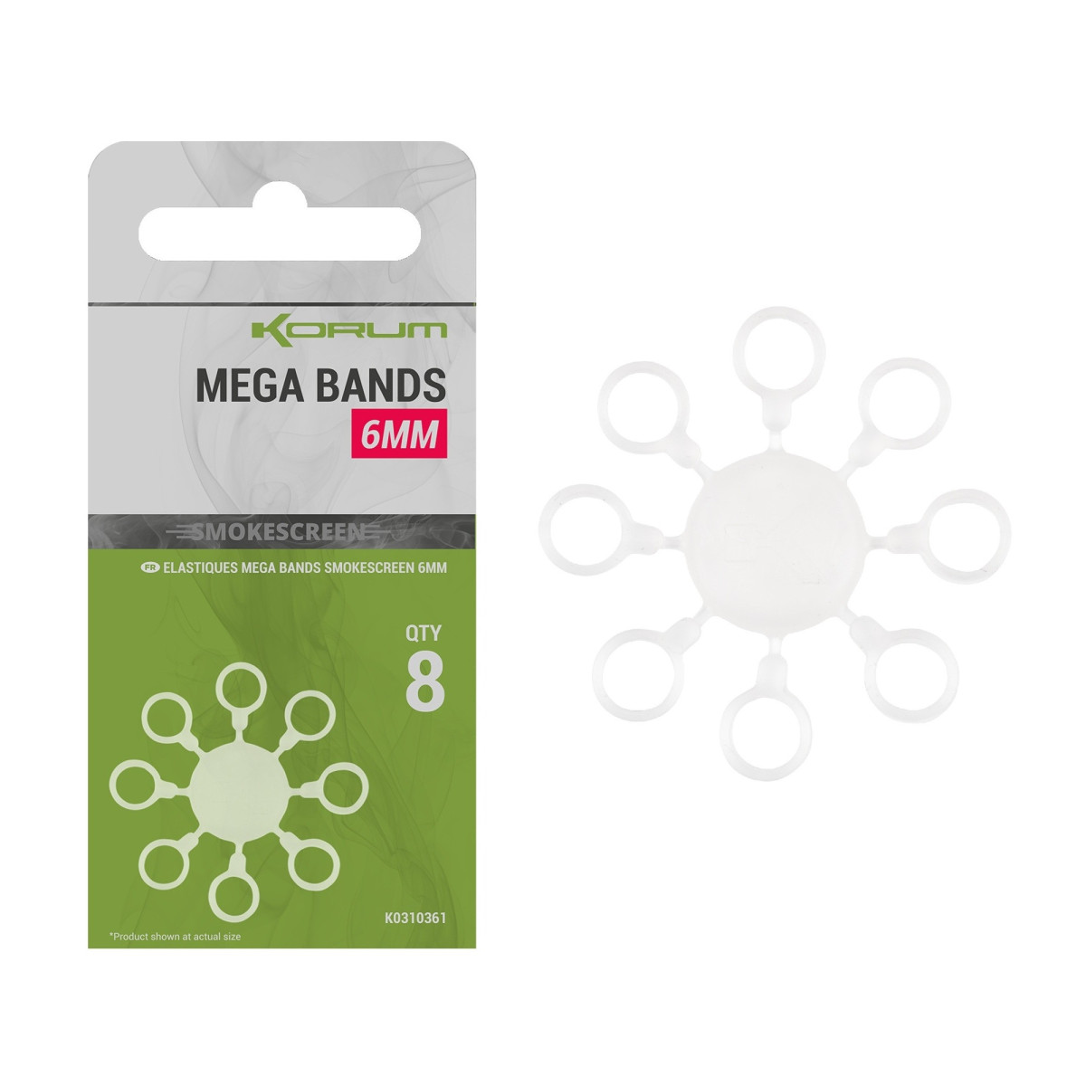 K0310361 Gumki Korum Smokescreen Mega Bands - 6mm