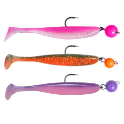 Zestaw Keitech Easy Shiner 2'' 5.1cm - Wolframowe czeburaszki / Prosty hak / Purple Mix