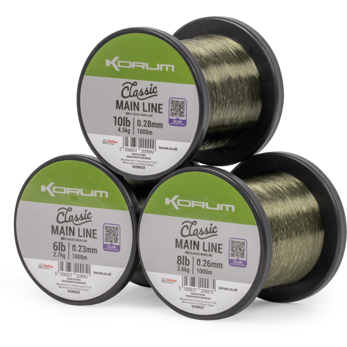 K0390026 Żyłka Korum Classic Main Line 1000m - 6lb // 0.23mm