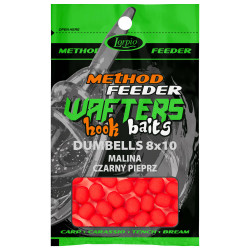 DD-008-020 Przynęty Lorpio Wafters Hook Baits Dumbells 8x10mm - Malina Czarny Pieprz