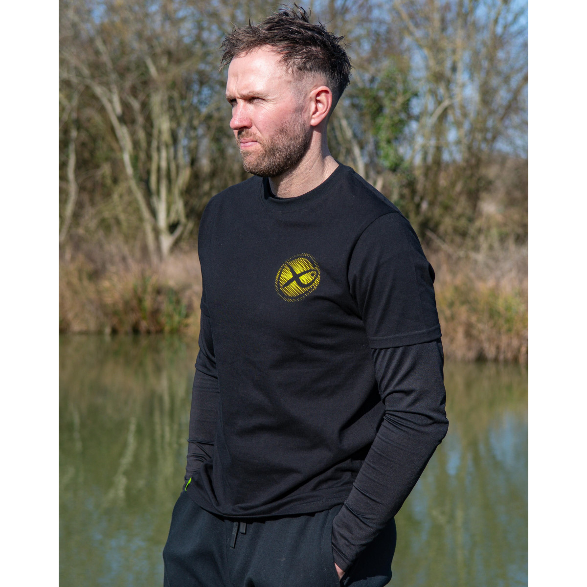 Koszlka Matrix Large Fade Logo T-Shirt Black/Lime