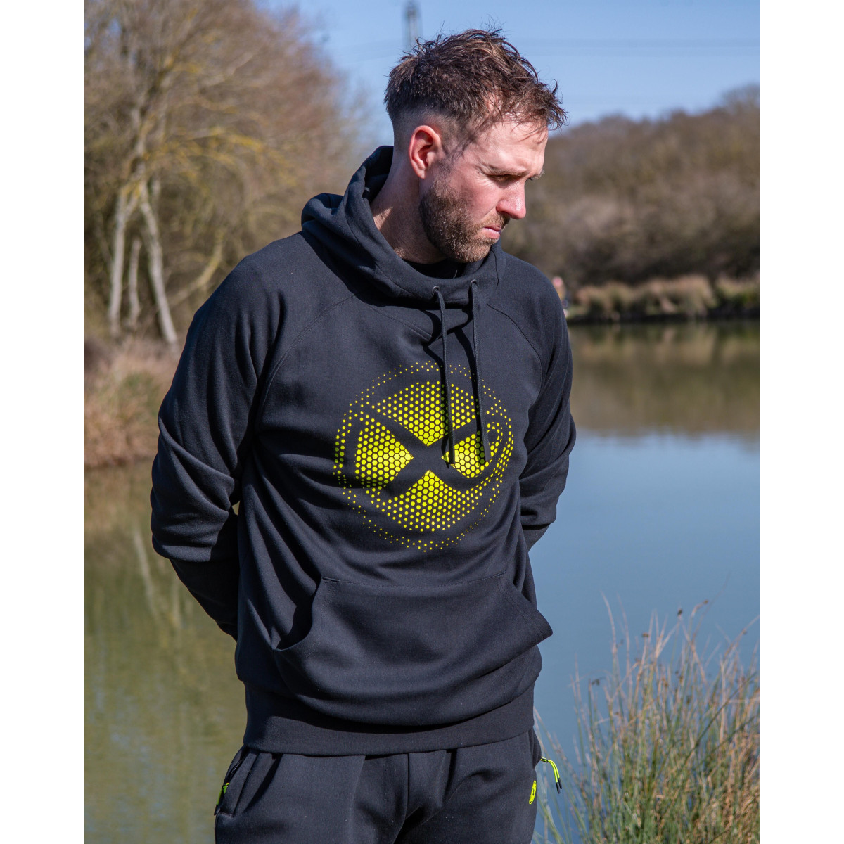 Bluza Matrix Large Fade Logo Hoody Black/Lime