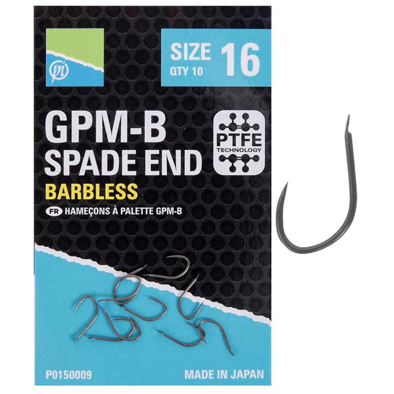 Preston Innovations GPM-B Spade End Barbless Hook - Size 14