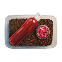 FB44-4 Zestaw Feeder Bait Multipack 450g + 25ml + 150ml - Truskawka