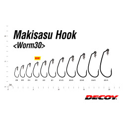 Haczyki Decoy Worm30 Makisasu Hook - tabela rozmiarów