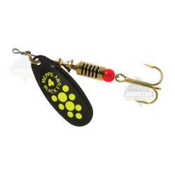Mepps Black Fury 4 Czarna / Seledynowe kropki