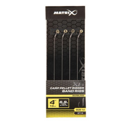 MGRR114 Przypony Matrix X6 Carp Pellet Rigger Band Rigs 4" / 10cm - roz. 14