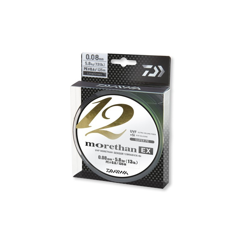 Daiwa Morethan 12 Braid 135m  - limonkowo-zielona