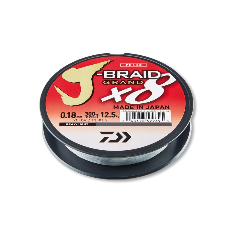 Daiwa J-Braid Grand x8 135m - jasnoszara